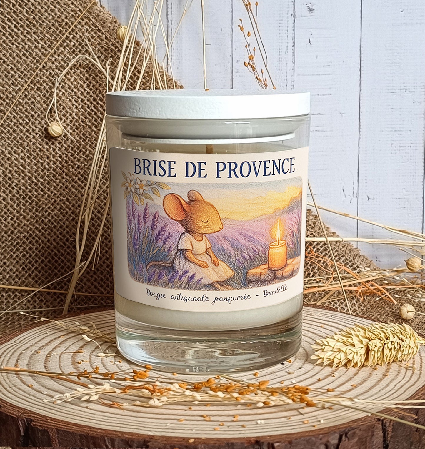 Bougie parfumée en cire de soja – Brise de Provence – bougie végétale lavande