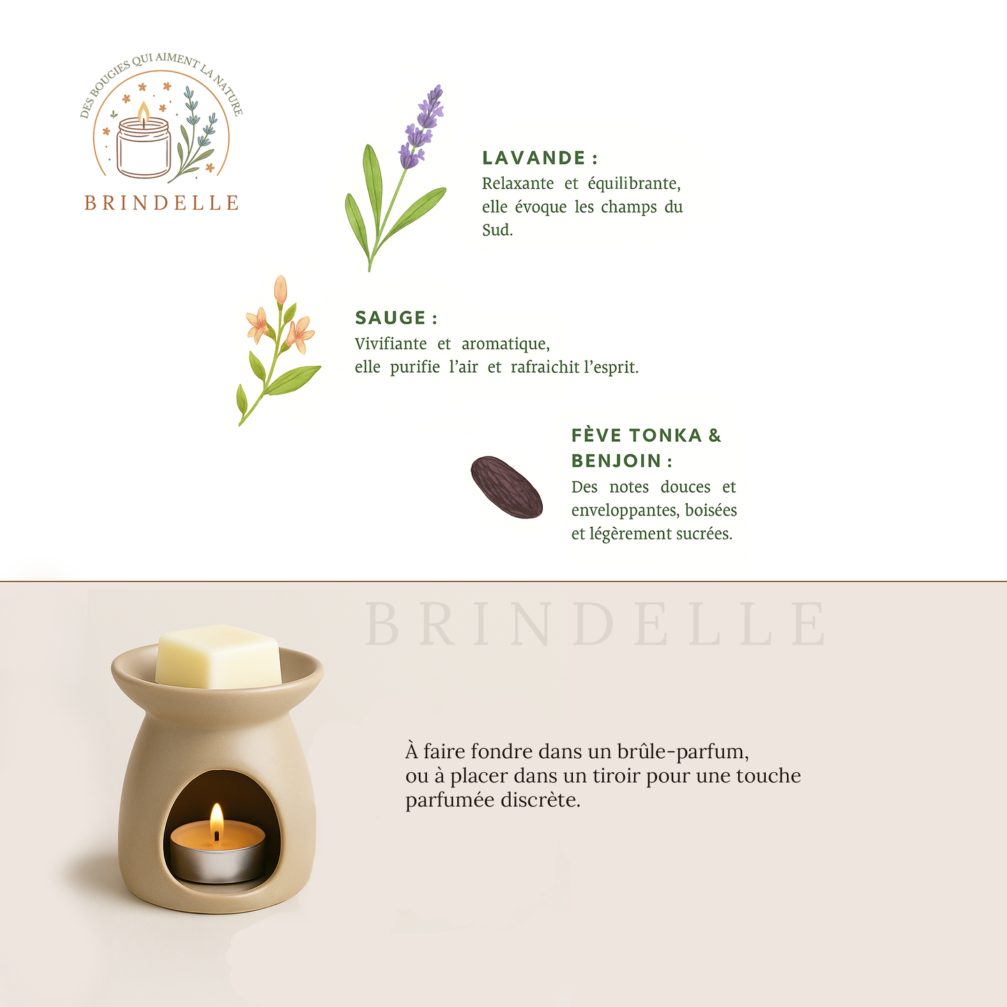Fondant Parfumé. Brise de Provence. Cire de Soja.