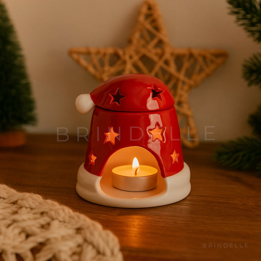 Brûle-parfum en céramique en forme de bonnet de Noël – Brindelle