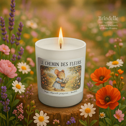 Bougie parfumée en cire de soja – Le Chemin des Fleurs