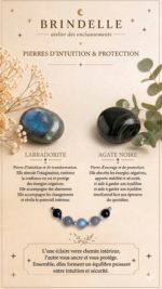 Bracelet Protection Labradorite et Agate Noire – Image 2