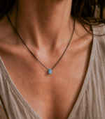 Collier aigue-marine brute