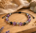 Bracelet améthyste, labradorite et obsidienne dorée