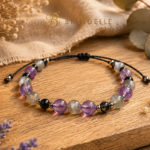 Bracelet améthyste, labradorite et obsidienne dorée