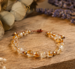 Bracelet citrine ajustable, bracelet abondance