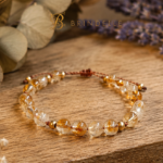 Bracelet citrine ajustable, bracelet abondance