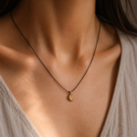 Collier croissant de lune doré