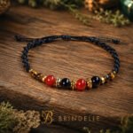 Bracelet agate noire agate rouge œil de tigre