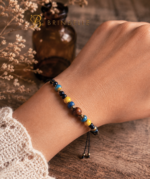 Bracelet céramique bois et lave noire – Image 2