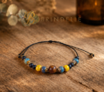 Bracelet céramique bois et lave noire
