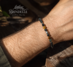 Bracelet homme en pierres naturelles. Obsidienne, œil de tigre et hématite – Image 3