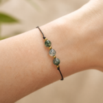 Bracelet ajustable en agate mousse