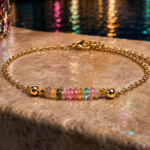 Bracelet Venise. Tourmaline naturelle multicolore