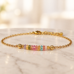 Bracelet Venise. Tourmaline naturelle multicolore