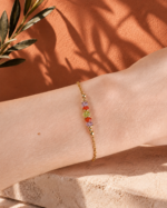Bracelet Grenade. Iolite, péridot et cornaline – Image 6