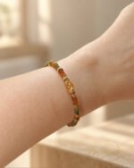 Bracelet Arabesque en tourmaline pétrole et citrine naturelle – Image 3