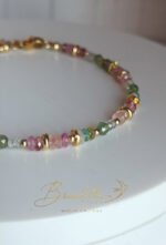 Bracelet en tourmaline multicolore, apatite verte et labradorite – Image 7