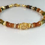 Bracelet Arabesque en tourmaline pétrole et citrine naturelle – Image 2