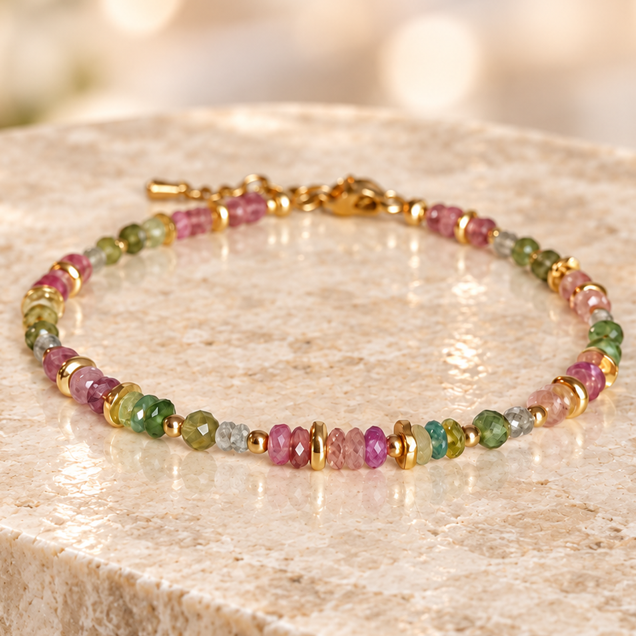 p turmalinas Bracelet Burano en tourmaline, apatite et labradorite – Image 1