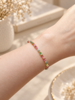 Bracelet en tourmaline multicolore, apatite verte et labradorite – Image 5