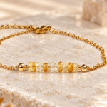 Bracelet Novembre doré. Citrine naturelle AAA