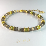 Bracelet Rêverie en labradorite, péridot et citrine naturelle.